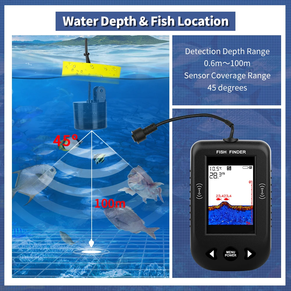 Sonda de Pesca Erchang XF03, 4 - Fish Finder Cable reseña y precio